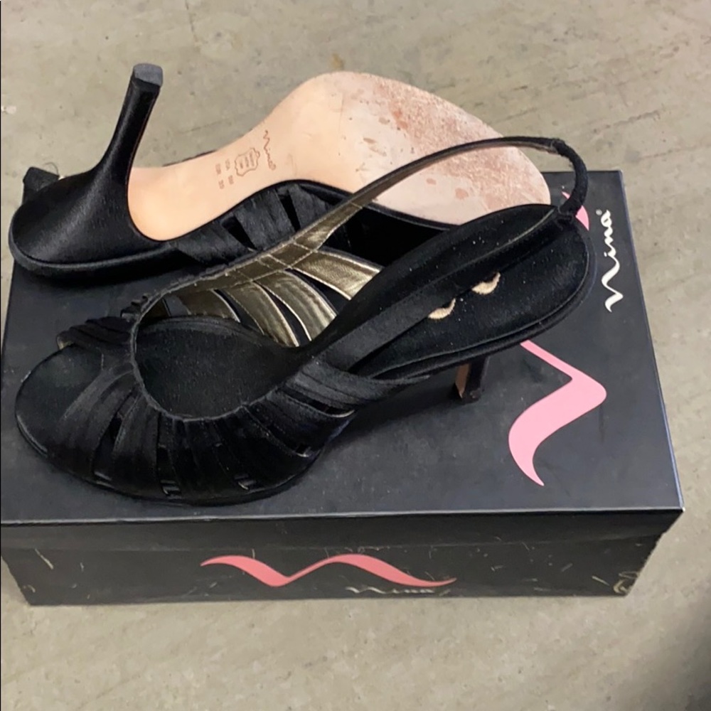 Black Open Toe Heel Shoe